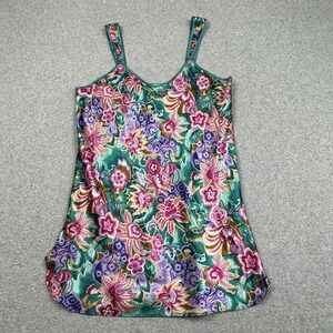 Vintage Inner Most Chemise Tank Blouse Womens Polyester Feminine‎ Floral Flowy